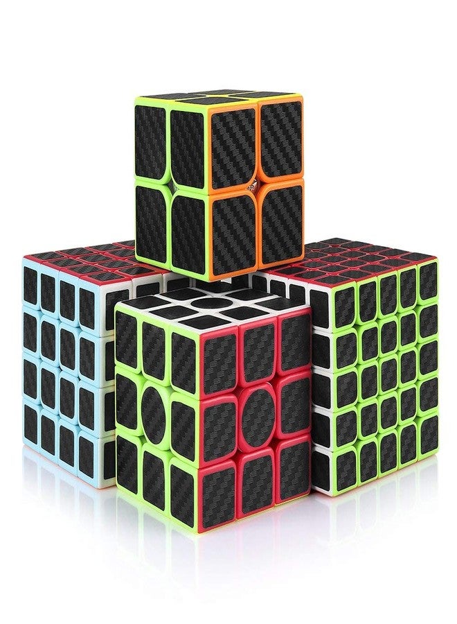 CFMOUR Original Speed Cube 3x3, 4x4, 5x5 and Set of Fast Magic Cube for Kids, Smooth Carbon Fiber Cubes Puzzle Toys (Black-Set) - Image 1